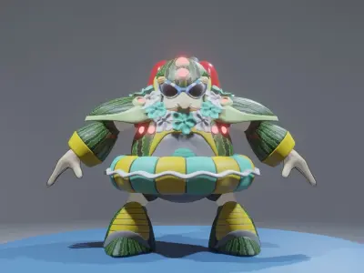 Summer Penguin Low-poly 3D model