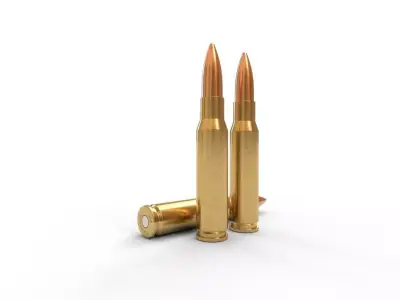 308 Winchester Ammo Low-poly 3D model