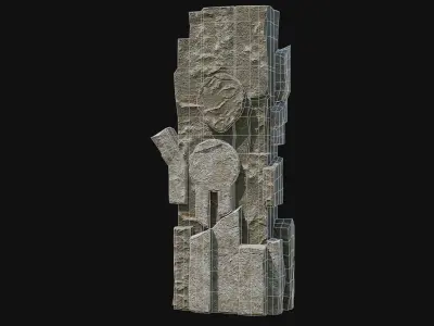 STONE MONUMENTS TOTEMS PORTAL GATE TOTEM ROCK ANCIENT COLLECTION Low-poly 3D model