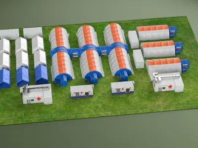 Outdoor Field Hospital 3D model purchase