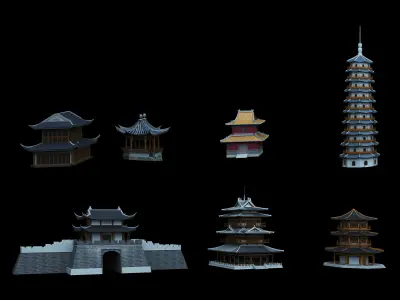 Ancient Chinese Architecture 01 3D model