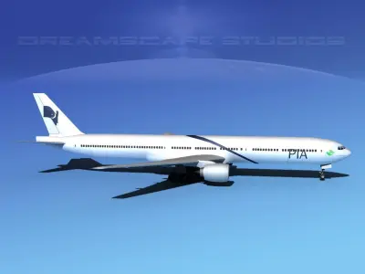 Boeing 777-300 PIA 3D model