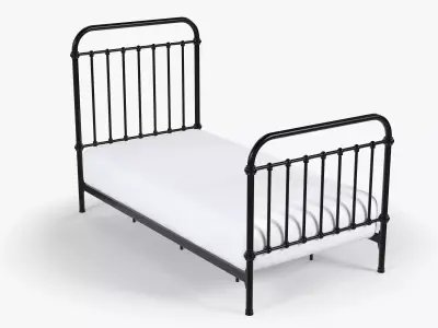 Black Metal Bed 3D model