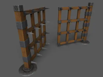 SpikeWall-Trap Low-poly 3D model