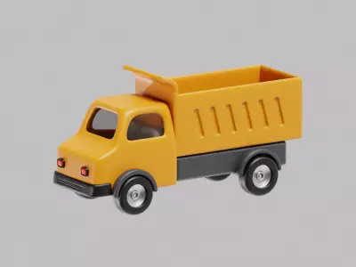 Dump Truck Cartoon Low-poly 3D model purchase