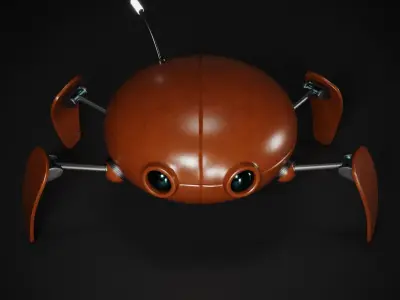 Crab 3d model robot with eyes Low-poly 3D model