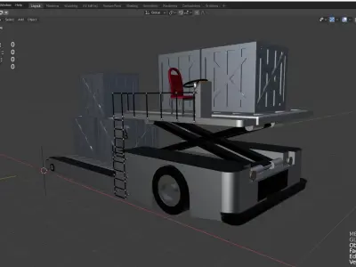 Airport Cargo and Loader Transporter 3D model