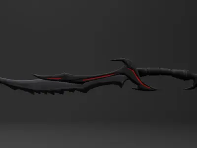 Low Poly Stylized Daedric Sword from Skyrim Free low-poly 3D model