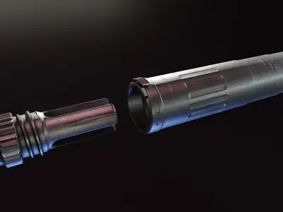 AAC M4 2000 suppressor Low-poly 3D model