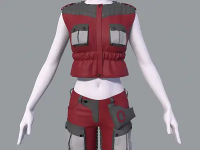 Cyber costume 1 3D model