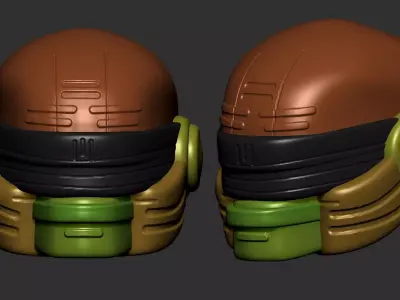 helmet high poly sculpt 3d printable ver 7 3D model 3D model 224