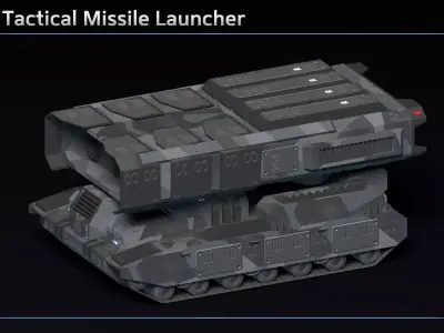 Scifi Hydra Tactical Missile Launcher Low-poly 3D model