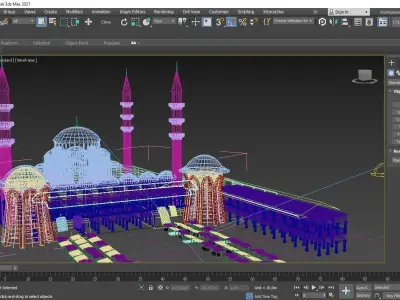 Mosque and Bazaar 3D Model 3D model
