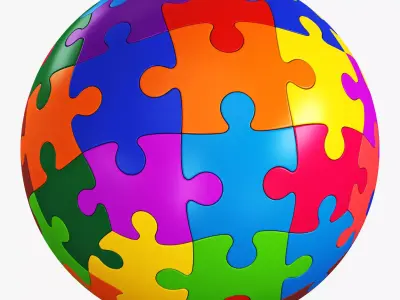 Colored Sphere Puzzle v 3 3D model