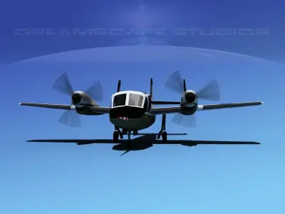 Grumman OV-1D Mohawk V09 3D model