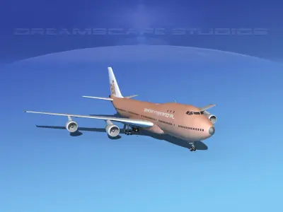 Boeing 747-100 Jumbo Jet Braniff Intl 3D model