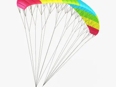 Paraglider v 2 Colorful Parachute 3D model