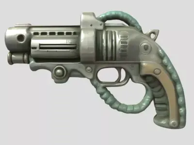 Sci-Fi Gun 3D Model PBR Textured Game Ready Low-poly 3D model