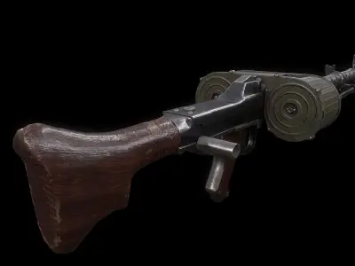 MG 34 42 WW2 German Machine gun PBR  Low-poly 3D model