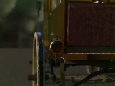 Commercial Horse-Drawn Wagon 3D model