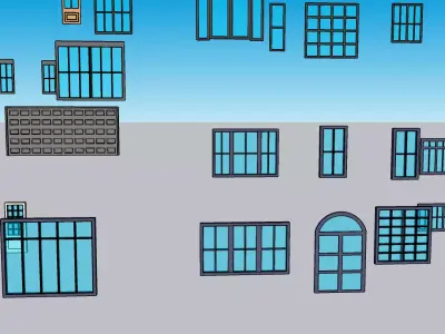 100 Modern Window and Door Collection SketchUp 3D Model Pack 3D model