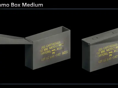 Ammo Boxes Belt Links Low-poly 3D model