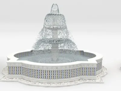 3 Fountains three different 3D model