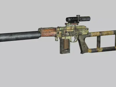 Sniper Denel 11NTW-20 Low-Poly 3D Model Low-poly 3D model