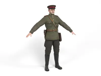 Soviet Officer Low-poly 3D model