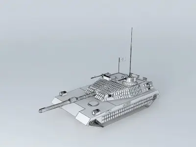 T-72 british army tank in camouflage Free 3D model