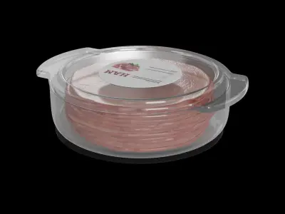 Deli sausages Cooked Ham 3D model