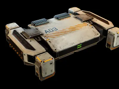 Cargo Drone Game ready Low-poly 3D model