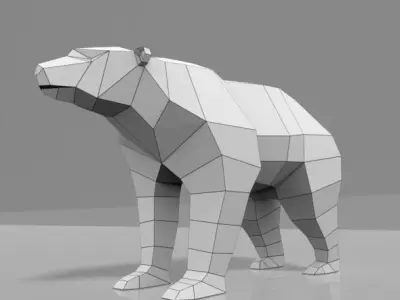 LOW POLY 3D BEAR MESH Low-poly 3D model