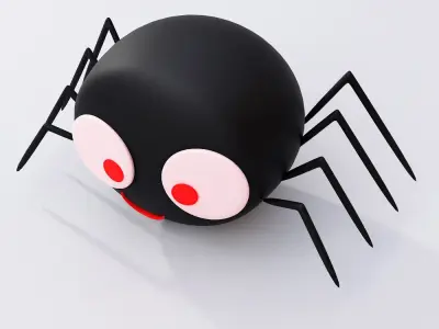 Spider cartoon  low poly 3d model 3D model