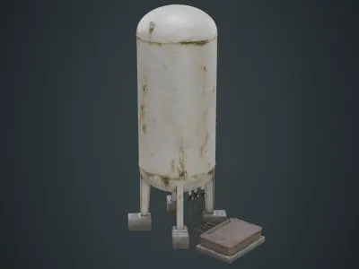 Industrial Gas Tank 3B Low-poly 3D model