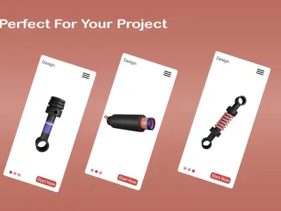 Mechanic Elements 3D icon bundle 3D model