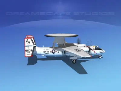 Grumman E-2C Hawkeye V03 3D model