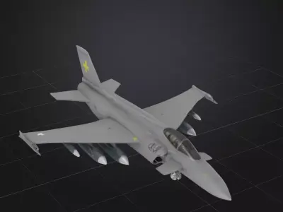 Fighter jet 3d model - Saab 39 gripen 3D print model