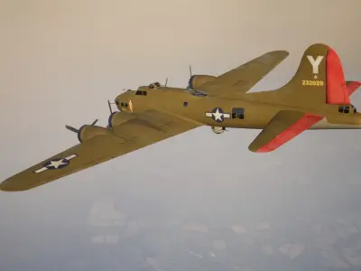 B-17G Flying Fortress Miss Treated Low-poly 3D model
