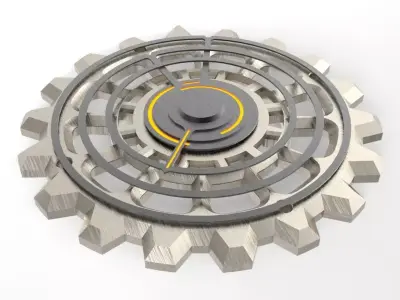 GEAR CLOCK Low-poly 3D model