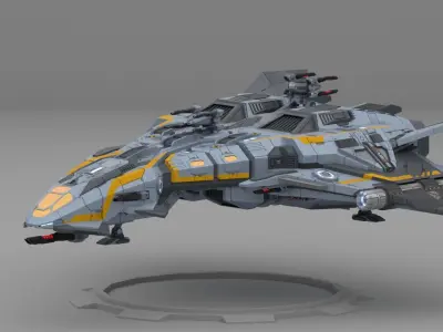 Anca Lowpoly Animated Gunship Low-poly 3D model