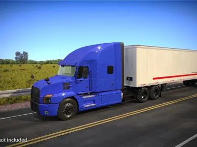 Semi Truck with Trailer Generic Rigged 3D model