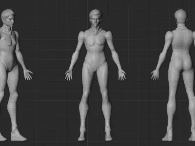 Cyberpunk Male Cyborg Character - Rigged Low-poly 3D model