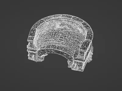 Curved Medieval Stone Bridge Segment 3D model