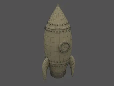 Cartoon Rocket v2 3D model