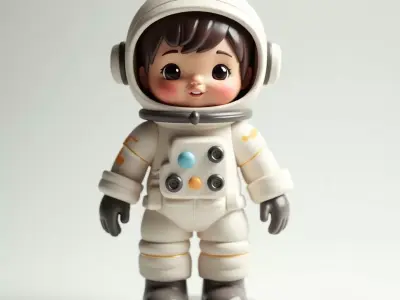 Lunar Explorer Space Themed Astronaut Doll 3D print model