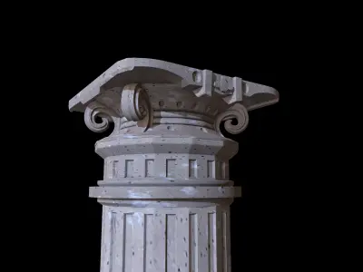 Column wooden 3D model