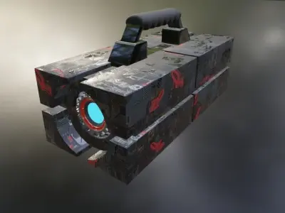 lantern 2 box with paint 3D model