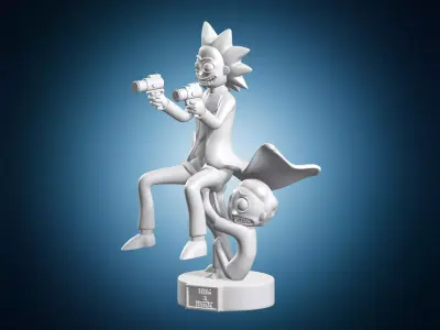 Rick and Morty Cartoon Sculpture 3D print model