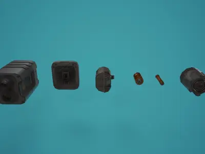Sci-Fi Plasma Revolver FPS Low-poly 3D model